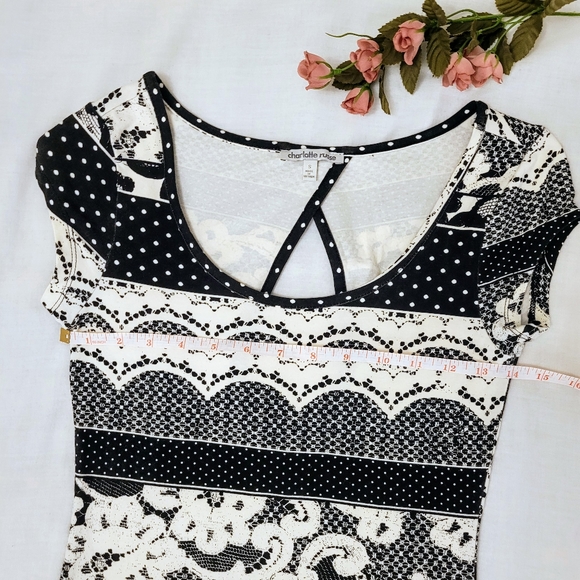HP🎉 S Charlotte Russe - Bodycon printed dress b&w - Picture 11 of 14